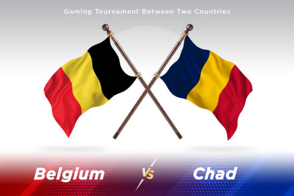 Belgium Versus Chad Two Flags Design Asset
