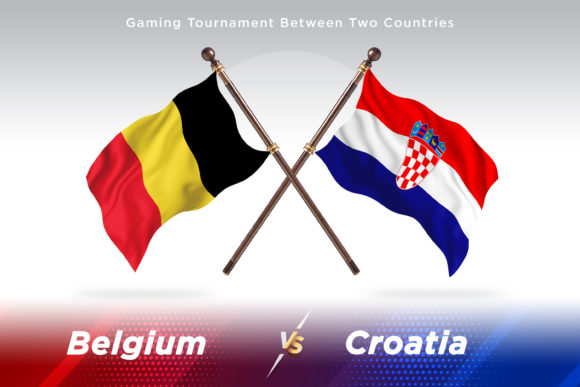 Belgium Versus Croatia Flags Design for Creative Projects
