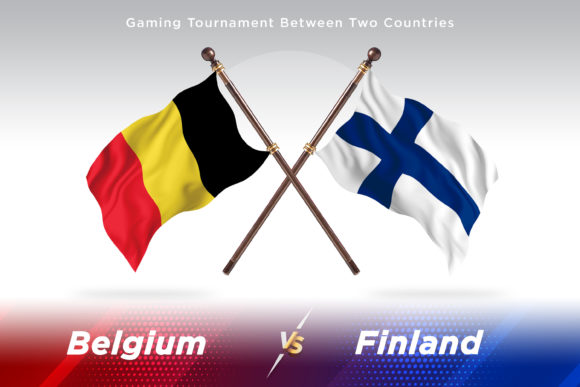 Belgium Versus Finland Two Flags Design
