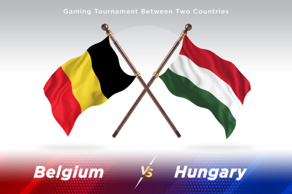 Belgium Versus Hungary Two Flags Design