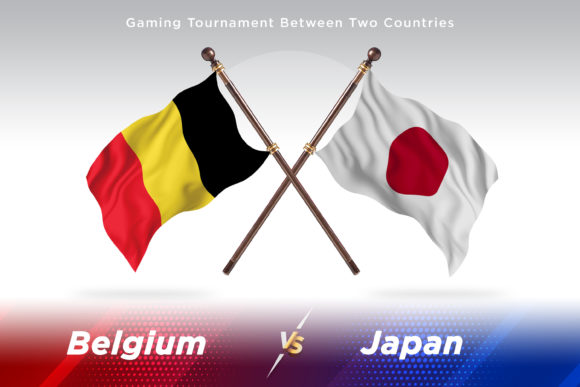 Belgium Versus Japan Two Flags Design