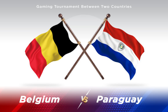 Belgium Versus Paraguay Two Flags Design Concept