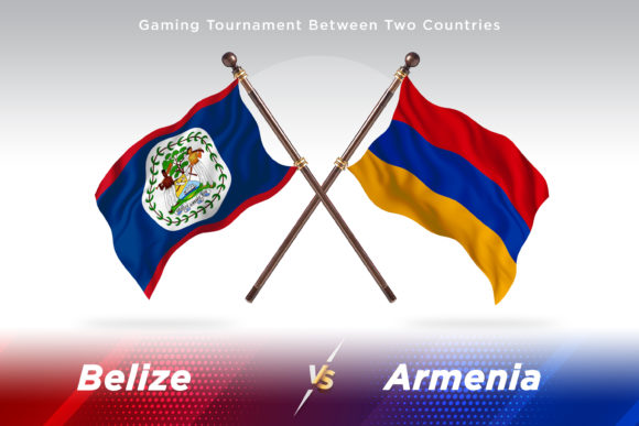 Belize and Armenia Flags in Creative Design