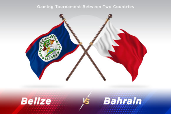 Belize and Bahrain Flags in Versus Design Concepts