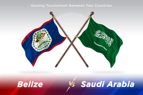 Belize and Saudi Arabia Flags in Design Contrast
