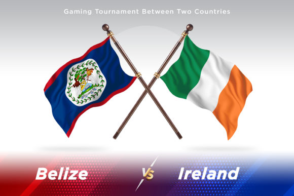 Belize Versus Ireland Two Flags Design Asset