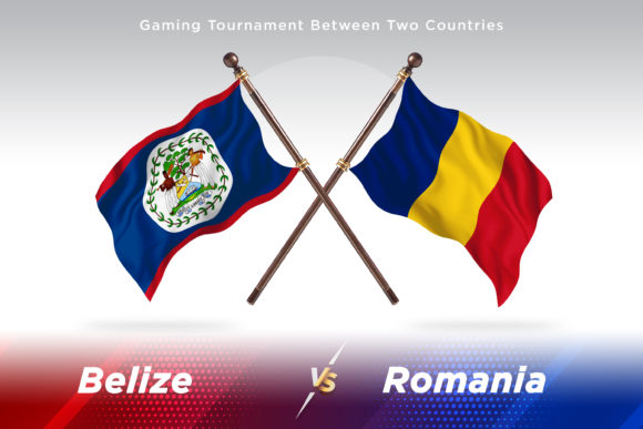 Belize Versus Romania Two Flags Design Concept
